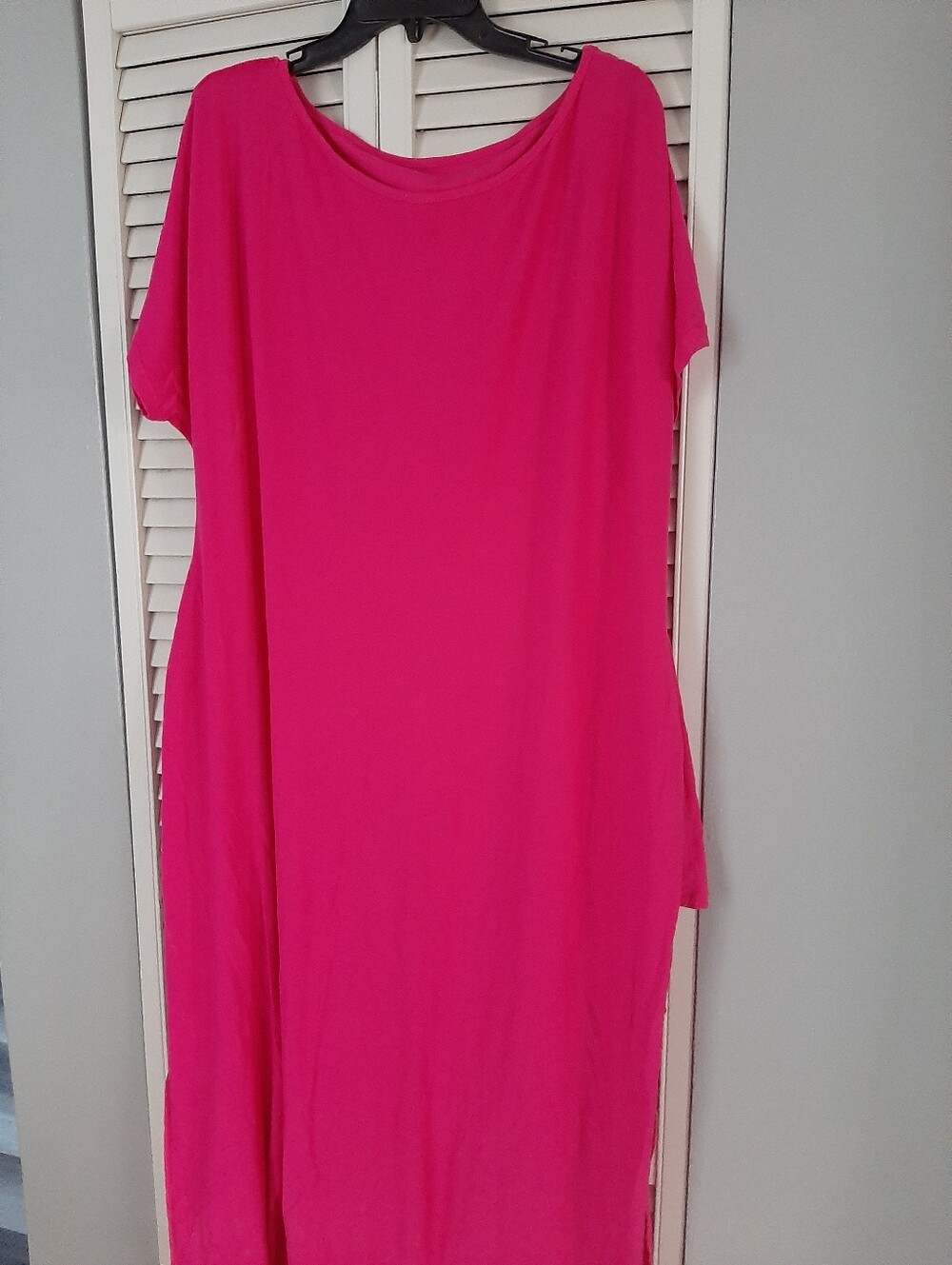 Women’s Hot Pink Short Sleeve Maxi Dress